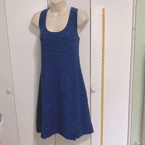 HORNYTOAD Samba Weave Wave Textured Tank Dress Cobalt Blue Womens Large - Picture 3 of 9